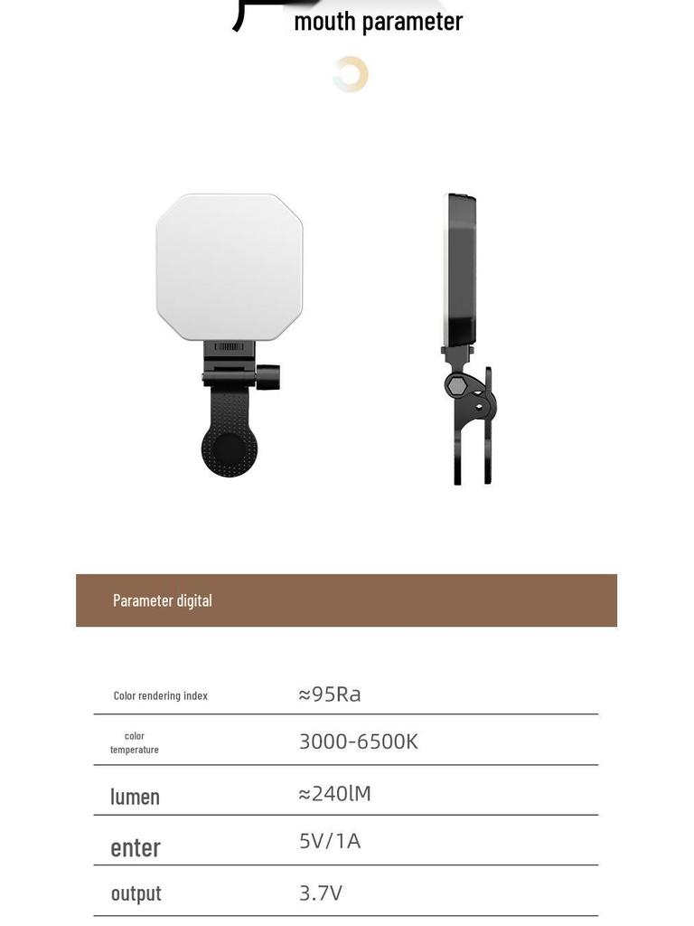 Magnetic Phone Fill Light with Stand - Portable High Brightness Photography Lighting for Live Streaming.