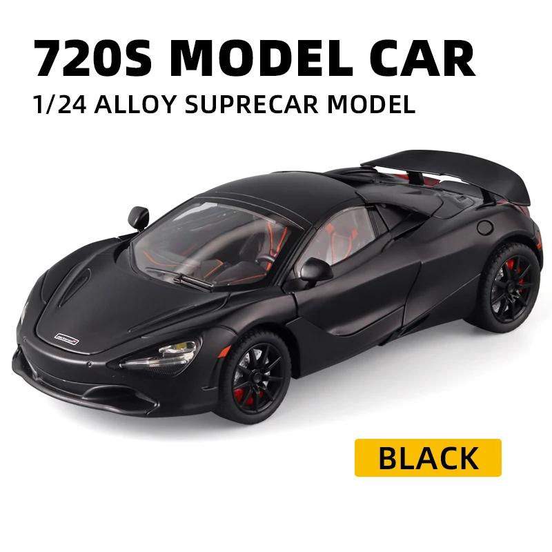 

Масштаб 1/24 Суперкар McLaren 720s Литой из сплава Модель-симуляция автомобиля со звуком и светом Игрушки с инерционным механизмом для детей в подарок