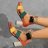Fashion High Heeled Women's Sandals Lace Up Chunky Designer Shoes 2025 New Fashion Pumps Summer Dress Party Elegant Sandalias De Mujer