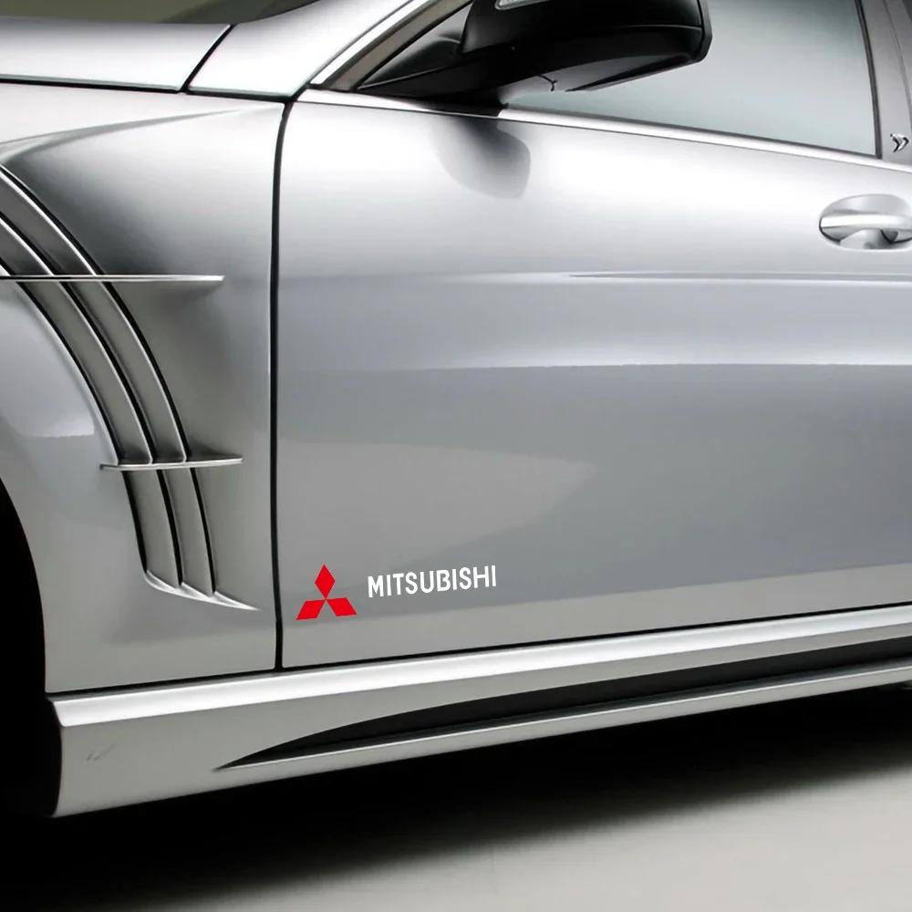 2 STKS Auto Vinyl Reflecterende Sticker Achteruitkijkspiegel Carrosserie Deur Decor Decal Voor Mitsubishi Ralliart Lancer EX Outlander 3 Pajero ASX