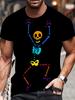 26 Men'S Colorful Skeleton Graphic T-Shirt  Loose-Fitting Summer Workout Casual Tee  Men'S Apparel. Unisex T-Shirt