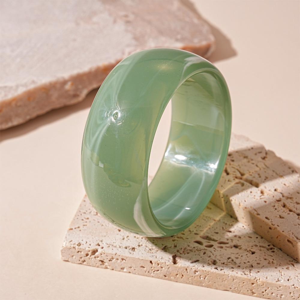 Strip Round Wide Bracelet Smudging Retro  Hand Ring Temperament Acrylic Bangle  Girls