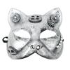 Party Eyewear Masquerade Half-face Mask Gear Steampunk Retro Silver-plated Polished Cosplay Mask Men Women Halloween Costume