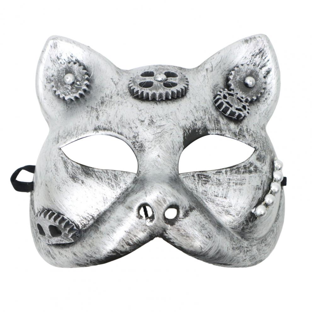 Party Eyewear Masquerade Half-face Mask Gear Steampunk Retro Silver-plated Polished Cosplay Mask Men Women Halloween Costume