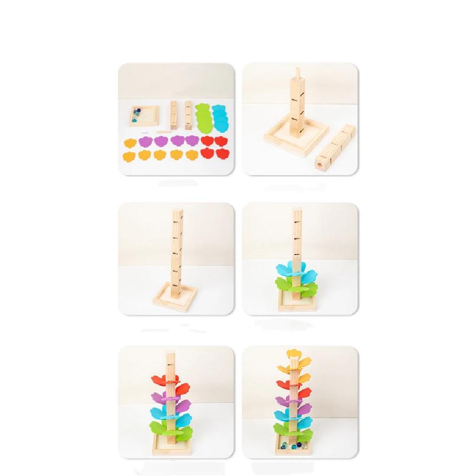 Musical Tree Marble Ball Run Track Building Blocks Kids Wooden Toys Montessori Learning Educational Toys For Children Gifts
