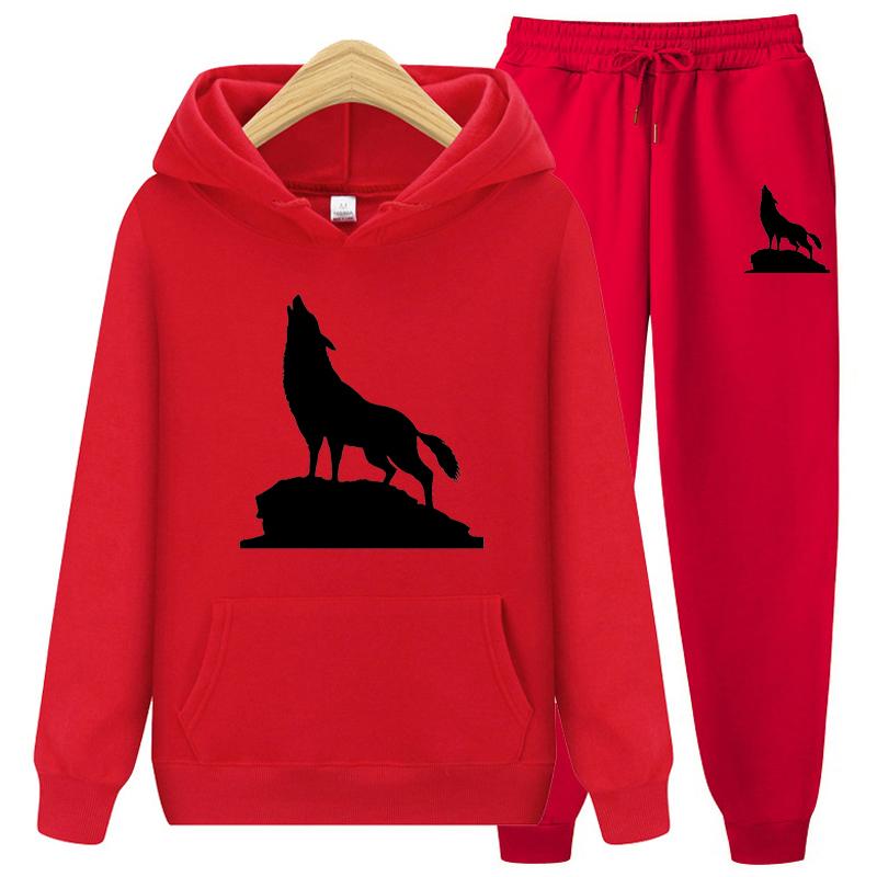 Autumn Winter Women's Hoodie Suit  Trousers Leisure Running Sports Sets Print Two-Piece Set Fashion Jogging Tracksuit