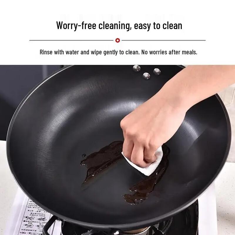 Sacon 34cm Non-Rust Cast Iron Wok