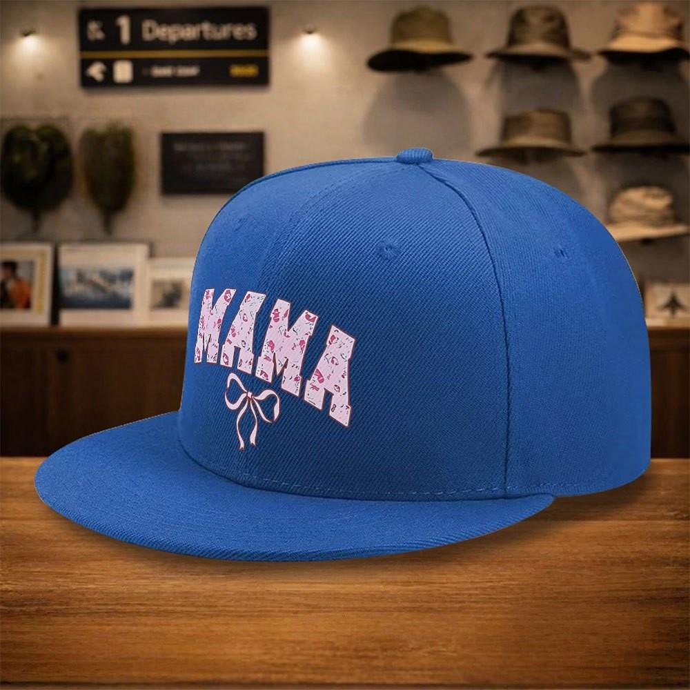 Mama Leopard Print Bow Baseball Cap Adjustable Polyester Snapback Hat Casual Streetwear for Adults