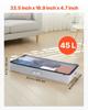 Under Bed Storage with Clear Lids, 850 x 430 x 120 mm, 45L Large Underbed Clothes Storage Containers, Low Profile Under Bed Drawer Shoe Organizer Bins