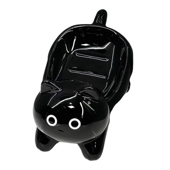 

Керамическая мыльница с автоматическим сливом, милый дизайн, форма животного, легкая очистка, органайзер-держатель для мыла для душа, ванной комнаты E