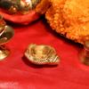 Brass Shankh Shape Diya – 2.5 Cm | Antique Golden Finish | Handcrafted Pooja Diya