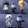 5pcs/Set Anime Notebook L Lawliet Figure Cute Edition Rem Yagami Light Action Figures Collectible Ryuk Amine Figurine boys Gifts