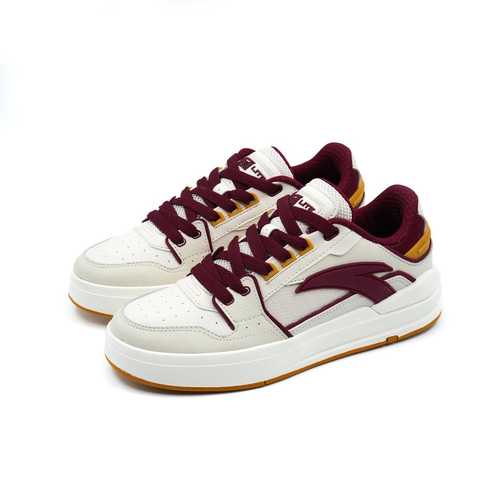 Anta Street Fun Lifestyle Series Comfortable Versatile Non-Slip Wear-Resistant Low-Top Skate Shoes Women sneaker White Red 122438071R-2