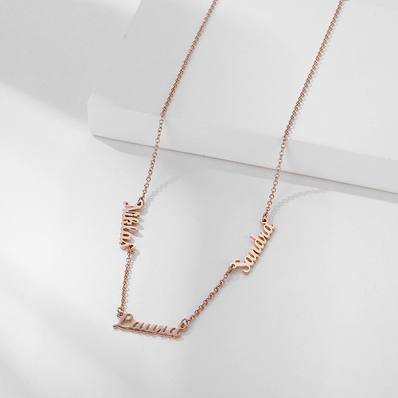 Fashion Gold Plated DIY Name Necklace Personalized Multi Nameplate Necklace Jewelry Mother Day's Gift