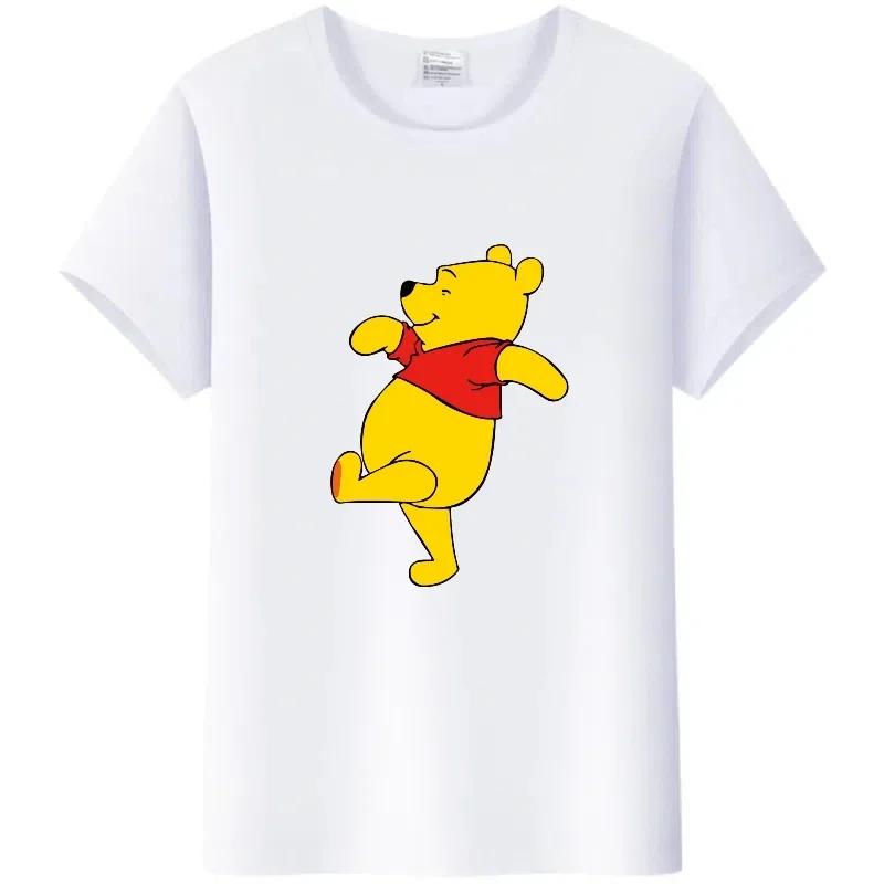 Cute Summer Blouses White Tees Harajuku Tshirt Gothic Clothes Tops Cartoon Pooh Tigger Graphic T-shirt Unisex