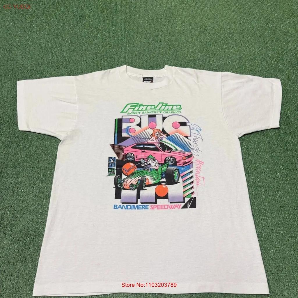 Vintage 90s Bandimere Speedway Racing T Shirt Unisexs Size Large White Racecar Marked Vintage Slightly Streetwear Soft