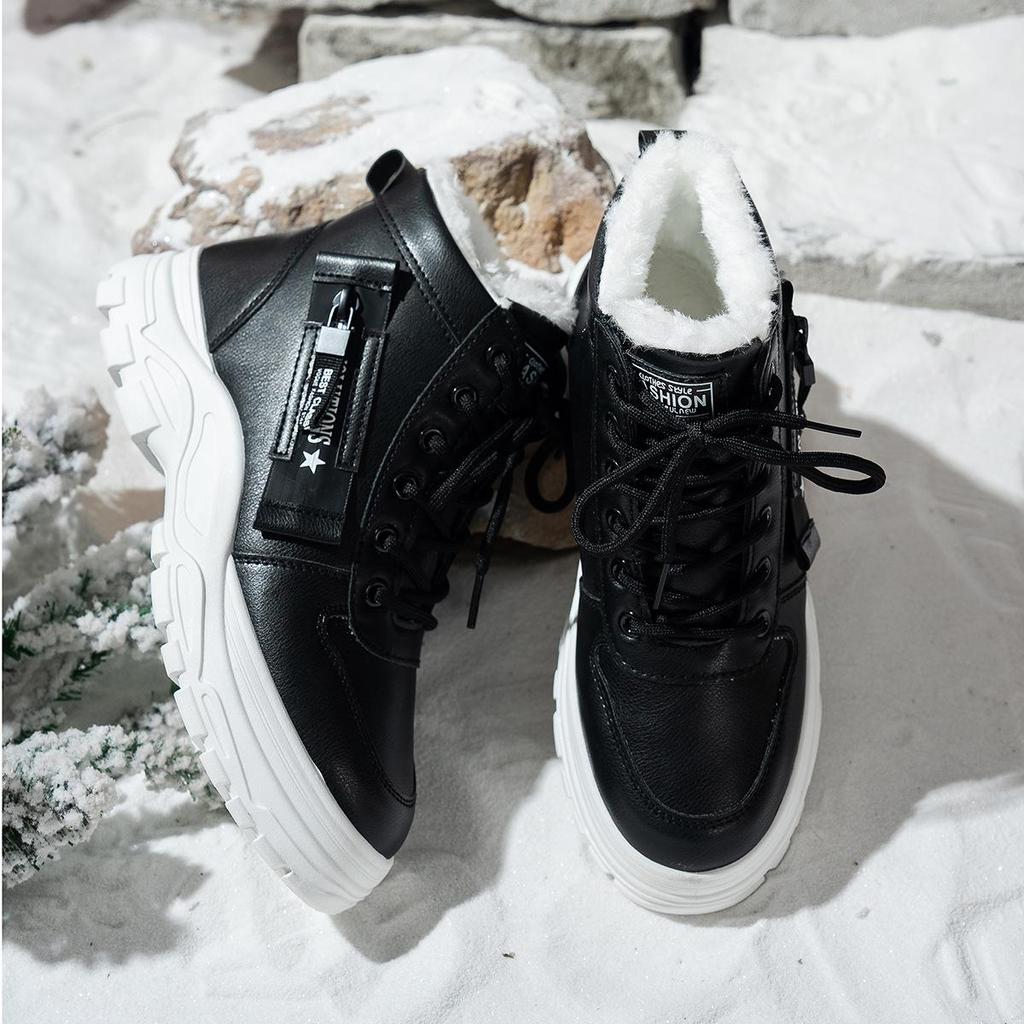 Women's Plus Size Height-Increasing Long Snow Boots – Thick-Soled, Cold-Proof, and Warm Cotton Fashion Boots.