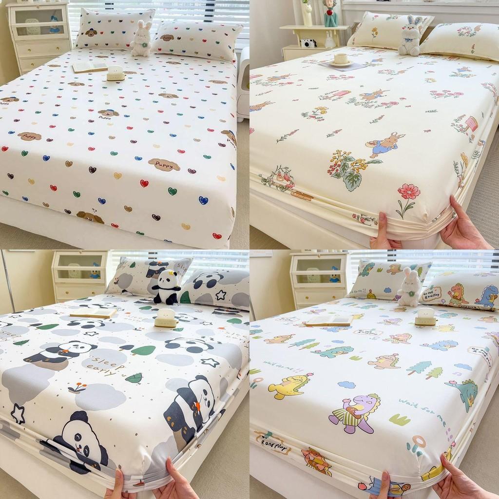 Dinosaur Dog Flower Bear Print Bedspread Set Cartoon Mattress Cover Protective