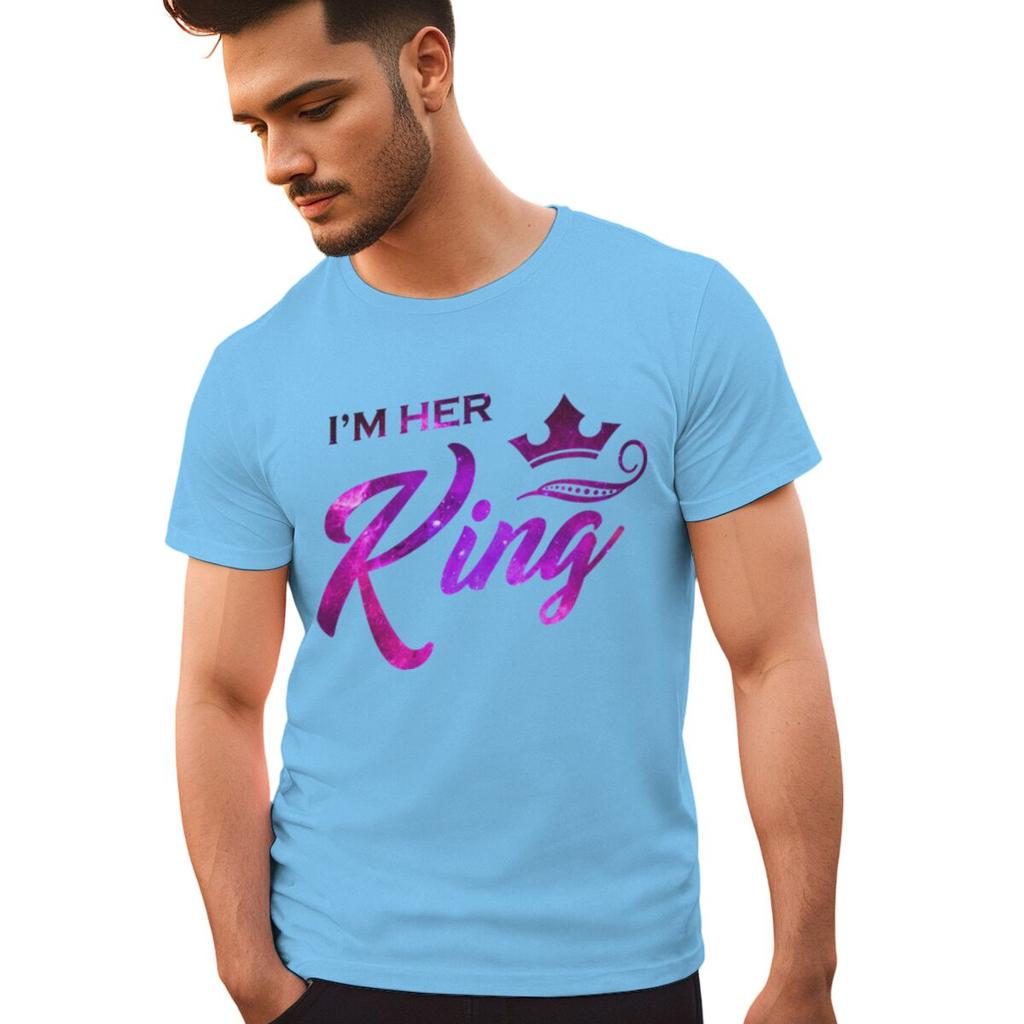 Vintage Starry Sky Style Im His QueenHer King T Shirt Women Men Fashion Crown Matching Tshirt Sweet Valentine Gifts Tshirts