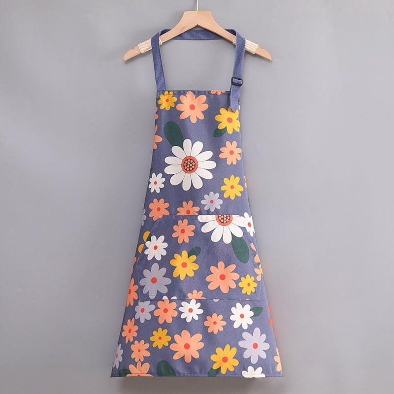 Oil-repellent and waterproof apron gardening print waistband