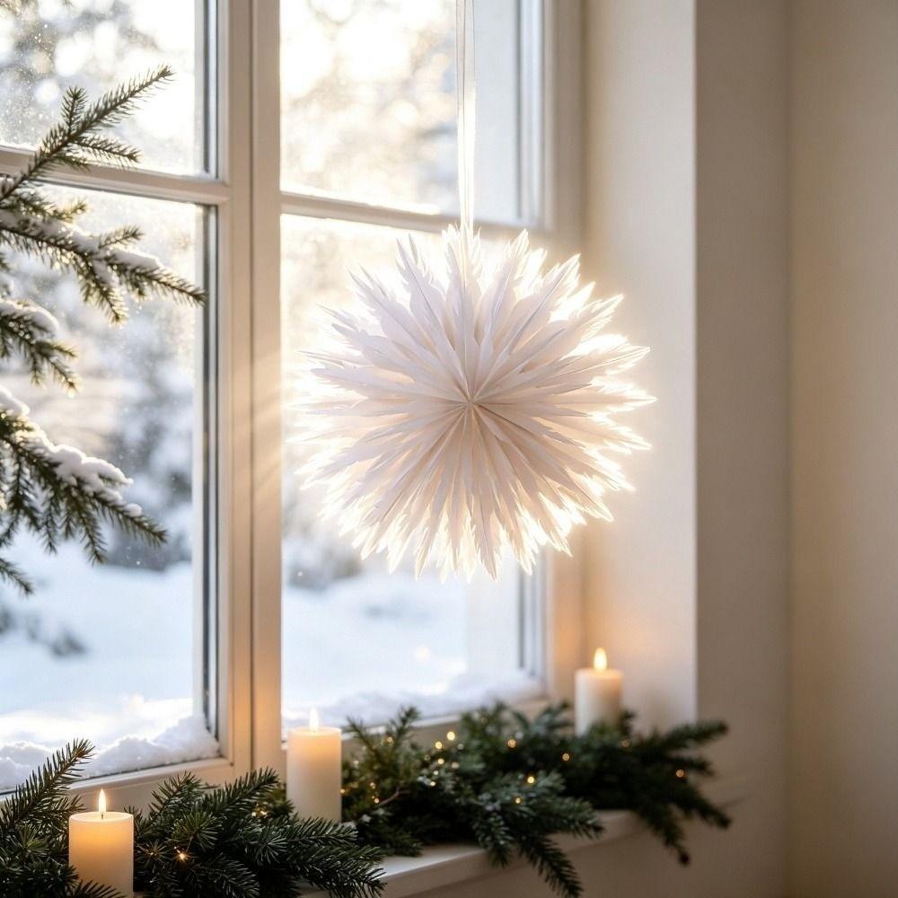 Lightweight Paper Star Decoration Three-Dimensional Winter Decoration Winter-Themed