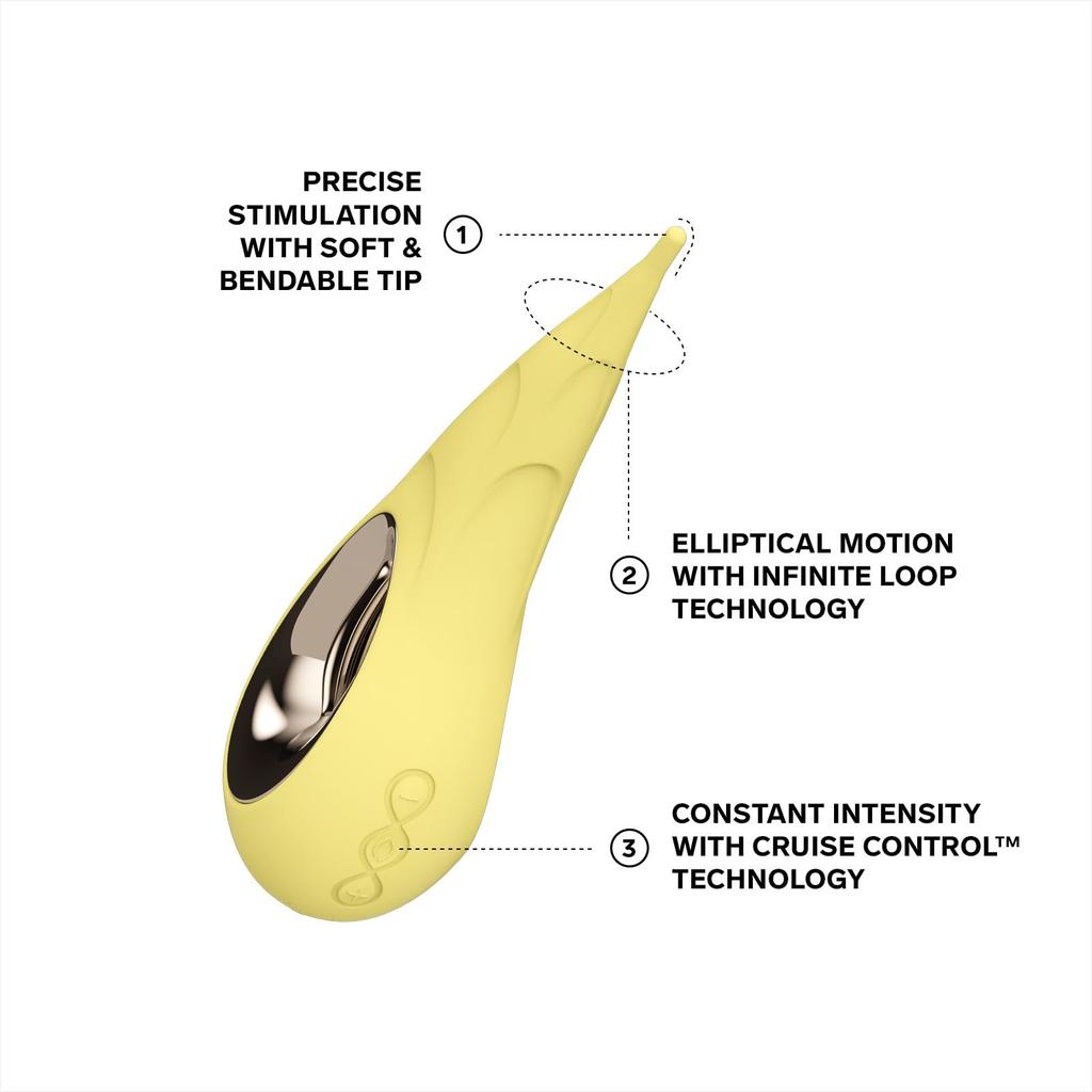 LELO DOT Cruise High Frequency Clitoral Vibrator with Elliptical 8 Pinpoint Vibrator with Cruise Control Technology Motion, (Lemon Sorbet)