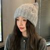Korean Version of Autumn and Winter New Hat for Women Fashion Letters and Logo Cute Bear Knitted Wool Hat Winter Warm Pullover Hat