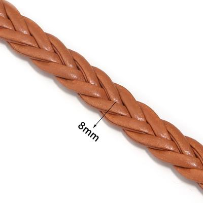 5 Yards 8mm PU-Lederseil Buntes Fünfsträngiges Flach geflochtenes Seilband Für DIY Schmuckherstellung Armbänder Halsketten Zubehör