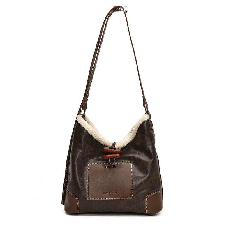 

Осень и зима новая сумка для волос с вставками женская нишевая дизайнерская высококлассная сумка подмышку ретро сумка-тоут сумка на плечо