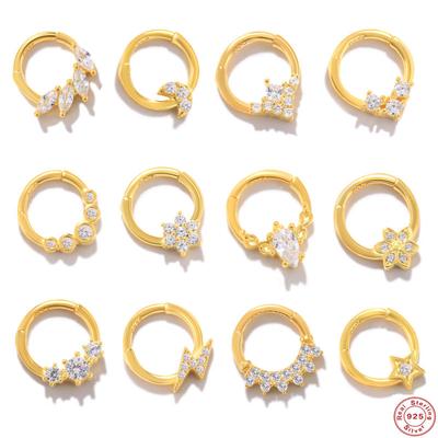 Sterling Silber 925 Hip Hop Knorpelpiercing Ohrringe Nasenringe Lippenringe Ohrringe Körperschmuck Hypoallergen Weiblich Männlich
