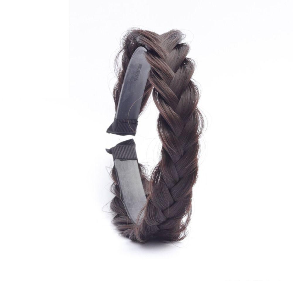 Non-slip Hairband Wig Heat Resistant Wig Twist Braid Hair Hoop Fishbone Style Braided Headband