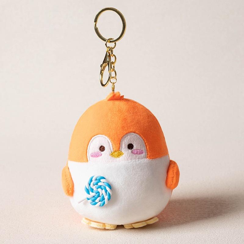 Creative Cute Lollipop Penguin School Bag Pendant Doll Couple Plush Coin Wallet Keychain Hanging Doll Premium Durable