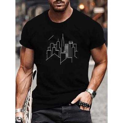 Taglie Europee Stampe T-shirt Casual a Maniche Corte | Versatile Outfit per le Vacanze, Girocollo, Tessuto Elasticizzato Medio, Perfetta per il Weekend Casual di un Adulto