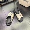 Butterfly buckle cross belt platform sandals women's new summer casual versatile flat beach Roman shoes