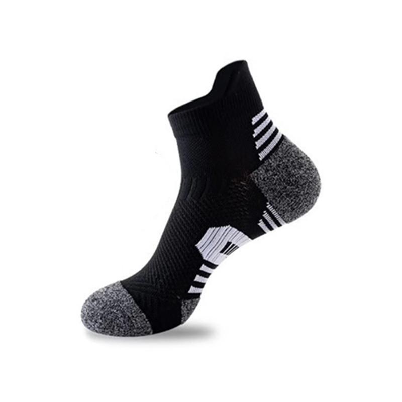 1Pairs Professional Men's Sports Socks Outdoor Running Fitness Climbing Thick Quick Drying Towel Short Socks For 39-45