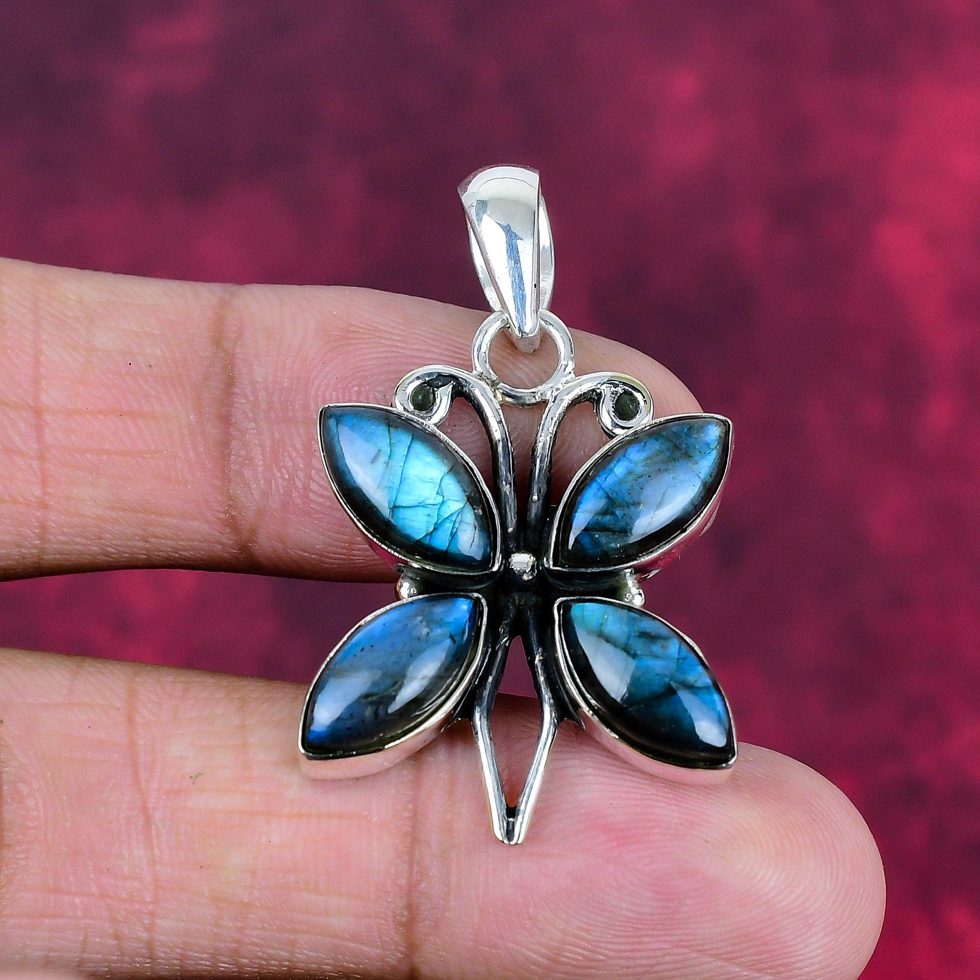 

Подвеска из лабрадорита, ручная работа, драгоценный камень, серебряный кулон 925 пробы, антикварная бижутерия, для подарка, серебряные украшения 1.65 Inches синий