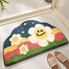 Pastoral Minimalist Absorbent Bathroom Floor Mat Soft Non Skid Washable Carpet for Home Bath Area Decor