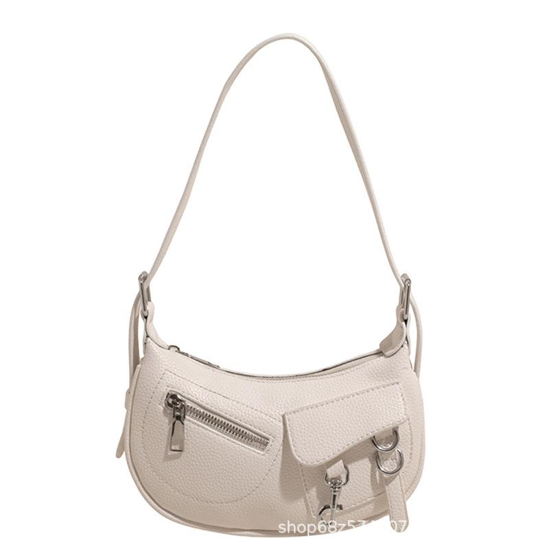 Niche punk style underarm bag women's 2025 new high-end texture crescent bag retro versatile shoulder messenger bag