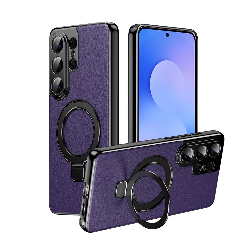 Business Leather Camera Protect Magnetic Case for Samsung S26 Ultra S26 Plus for Bracket Stand Holder Skin Feeling Cover