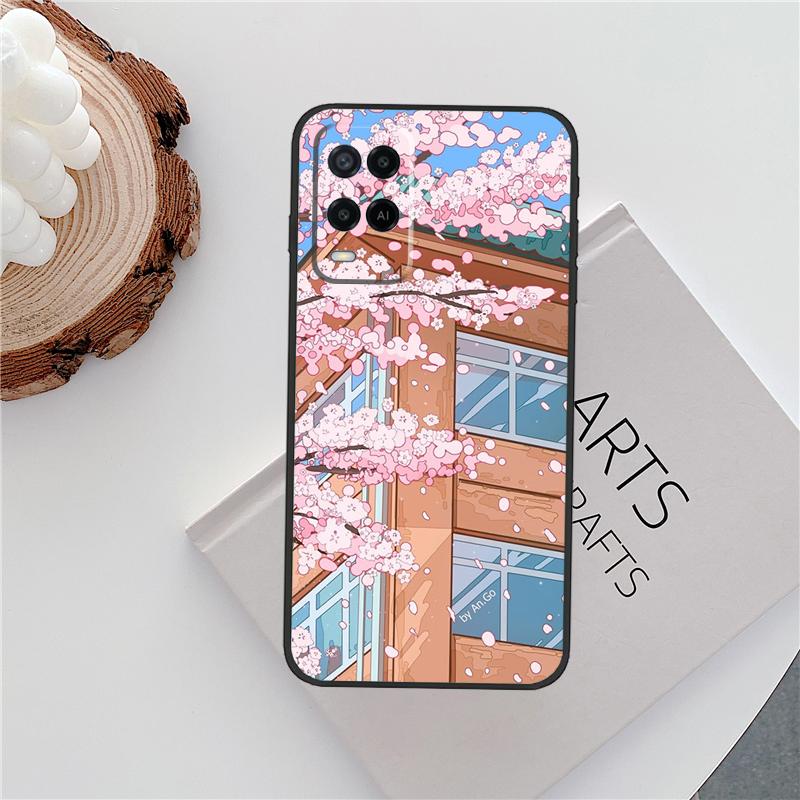 Tokyo Sakura cherry landscape Case For Oppo A15 A80 A60 A40 A94 A54 A98 A78 A18 A38 A58 A16 A76 A96 A17 A77 A74 A57S Cover