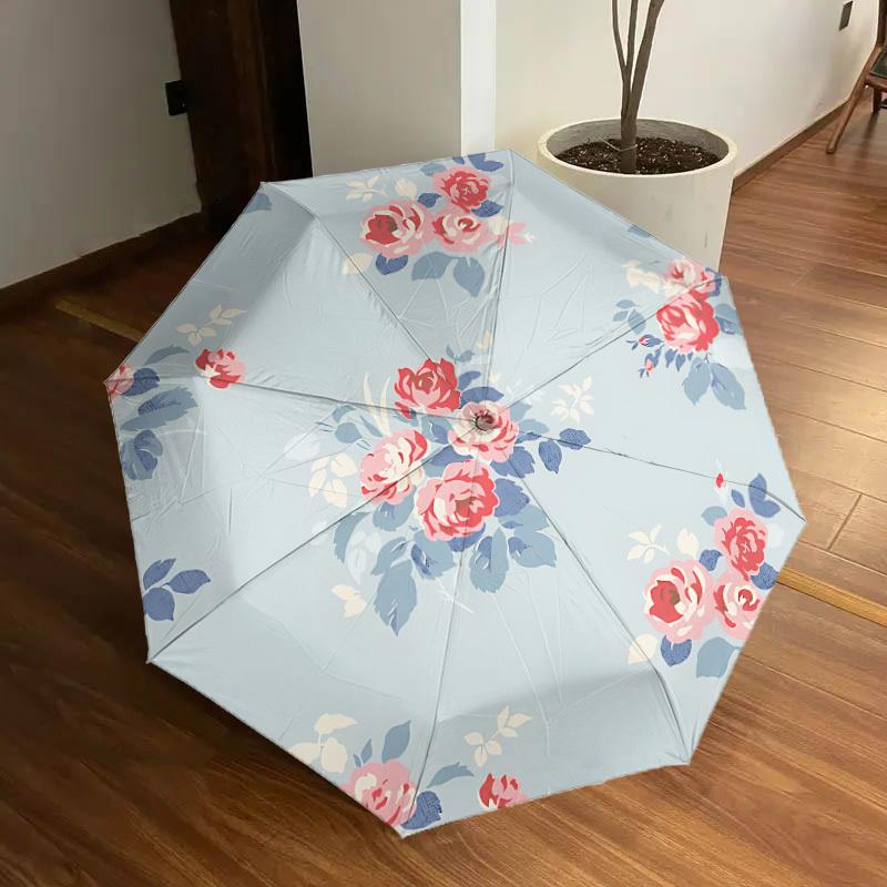 

1pc Floral Wallpaper Automatic Umbrella Durable Iron Frame & Plastic Handle, Gift for Men & Women, Sturdy Construction yy250905155