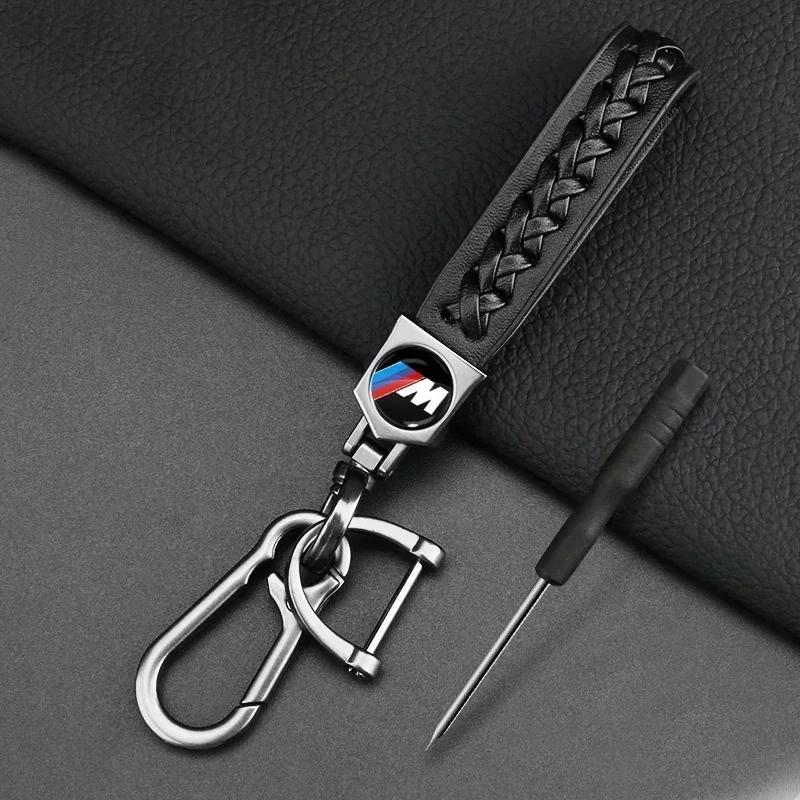 1Pcs Leather Key Chain Car Keyring Pendant Keychain Decor Styling For BMW E34 E36 E60 E90 E46 E39 E70 F10 F20 F30 X5 X6 X1 M3 M5 M6