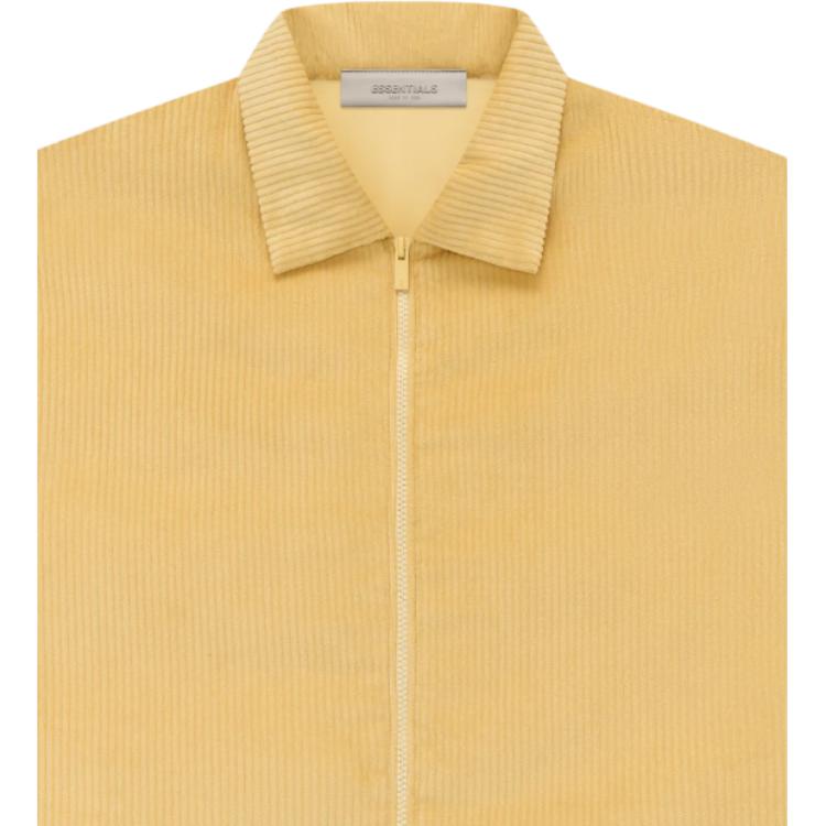 Fear of God Essentials SS23 Corduroy Shirt Jacket Light Tuscan Solid Color Zippered Plush Collar Shirt American Heavyweight Jacket FOG-SS23-043