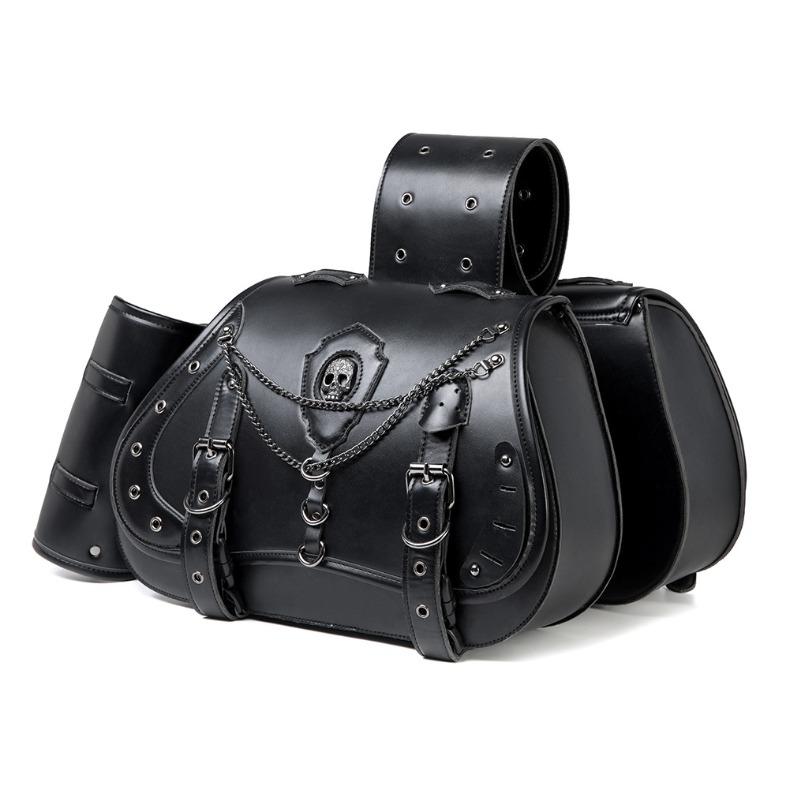 One Pair Motorcycle Saddle Bag Cruisers Saddlebags Punk Style Moto Bike Bag Not Easily Deformed Outdoor Riding Luggage Equipme