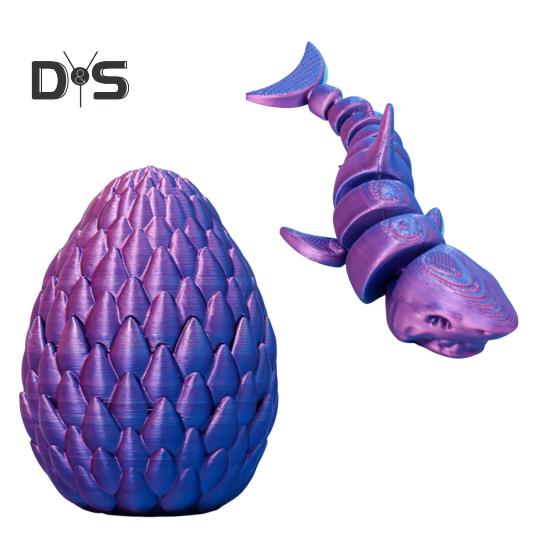 

1 Набор 3D-печатная фигурка акулы с подвижными суставами, игрушка-непоседа в виде акулы, яйцо акулы с артикулируемой акулой внутри, настольное украшение, орнамент