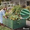 8x4x2ft Large Raised Garden Bed Kit Galvanized Metal Planter Box with Gloves Ground Nails Support Rod Safety Rubber Outdoor Abo