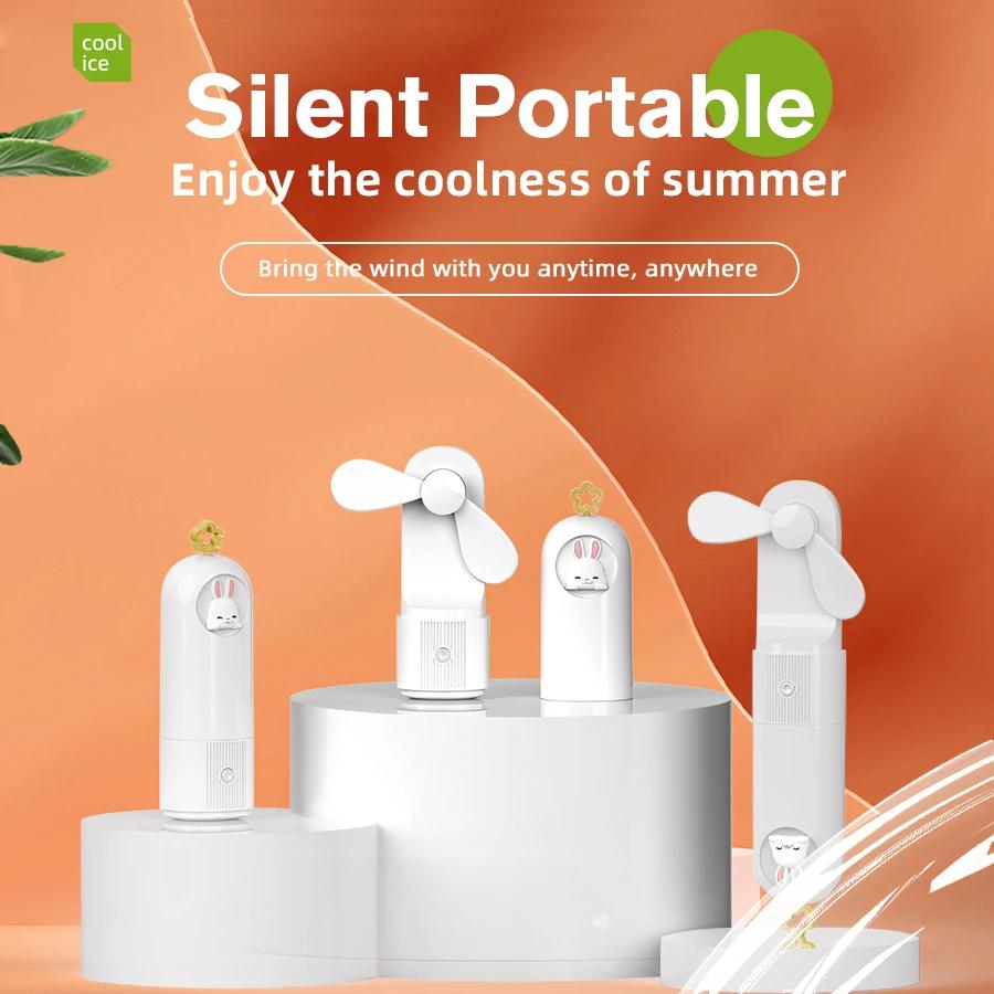 

The New Handheld Pocket Small Fan Carries Around a Portable Mini Big Wind Outdoor Cooling USB Fan in Student Dorms During Summer білий