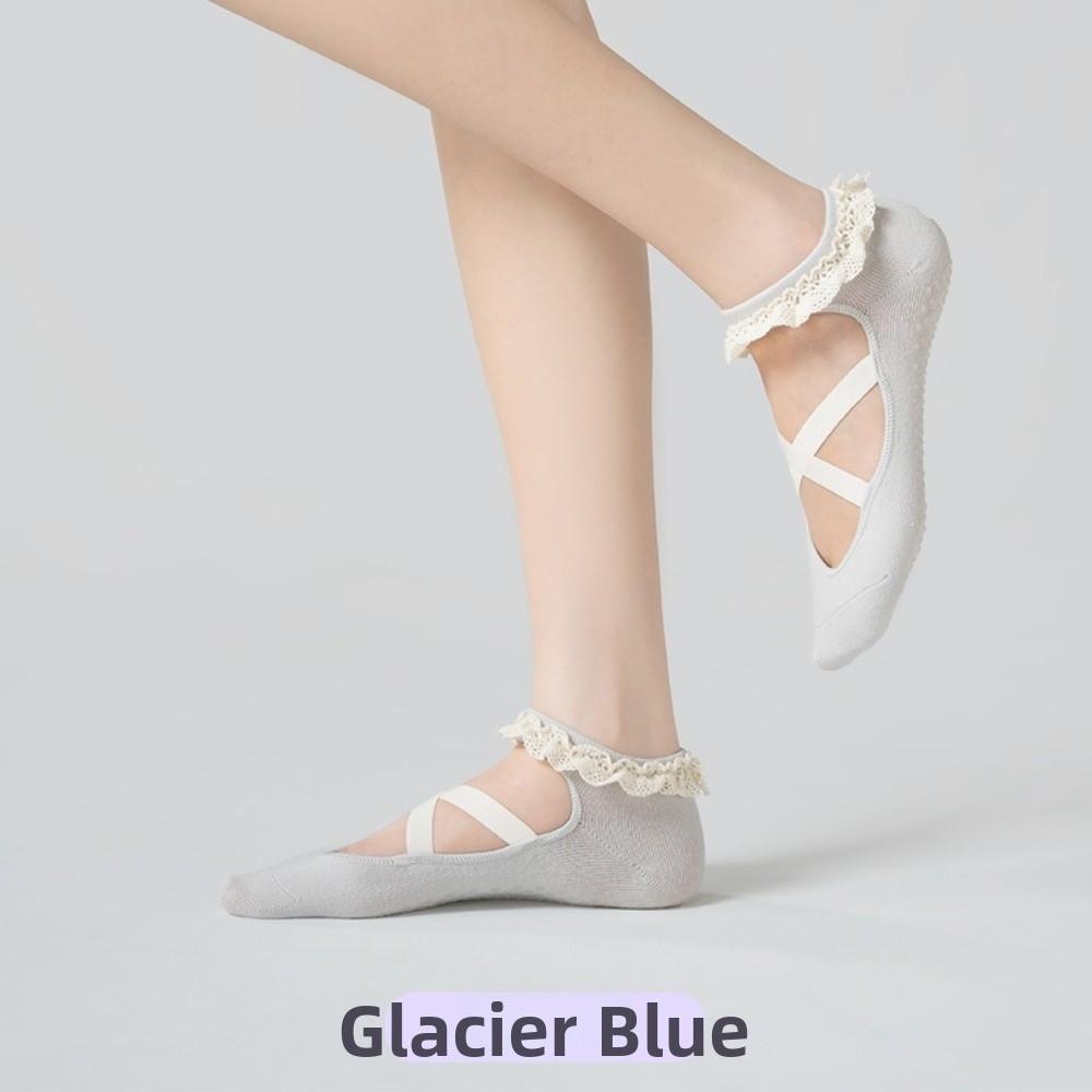 Lace Trim Bias-cut Ankle Socks Cross Strap Pilates Socks New Grip Socks  Pilates Training