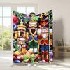 3D Christmas Nutcracker Soft Flannel Blanket for Bed Bedroom Sofa Picnic, Warm Throw Blanket for Cover Outdoor Leisure Nap Gift