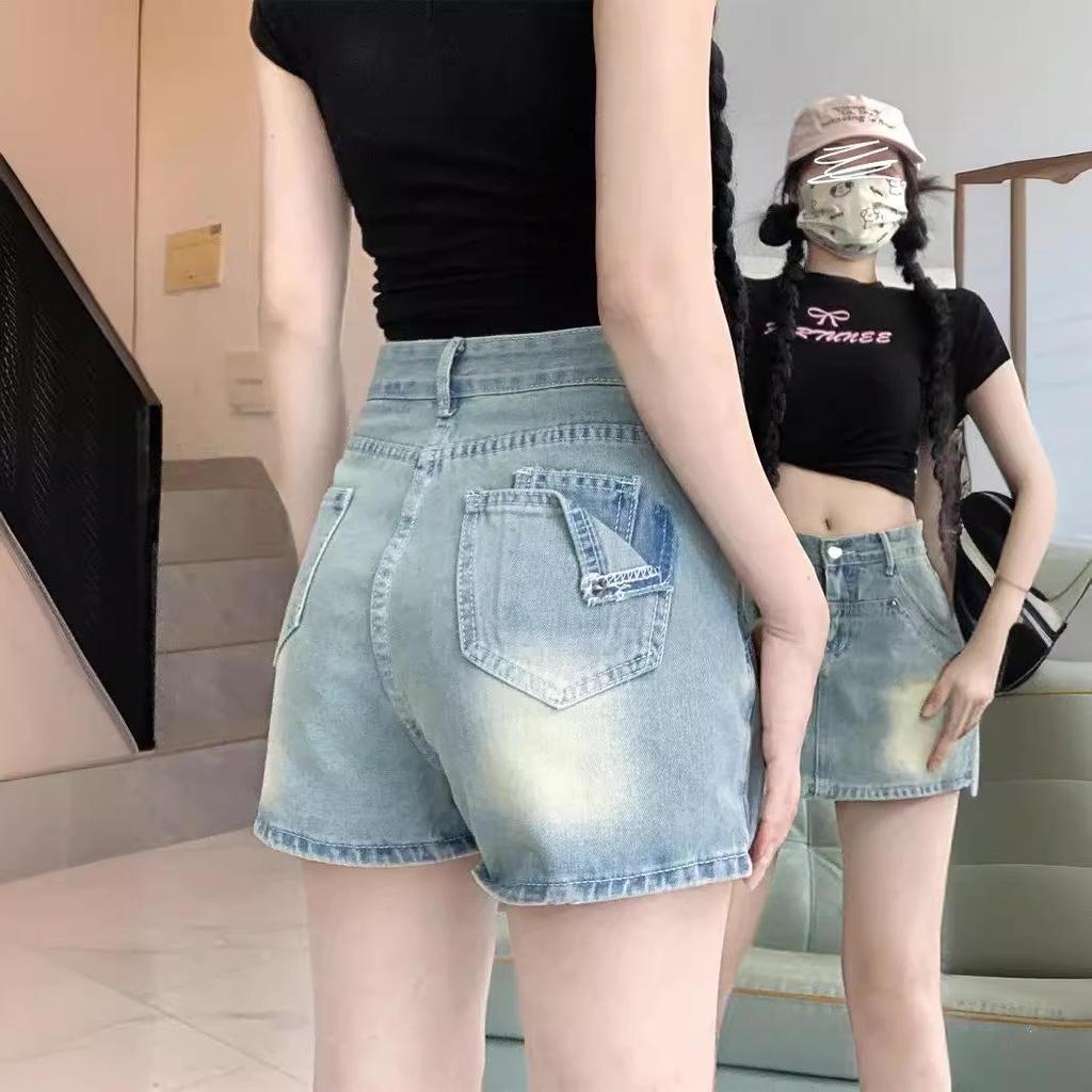 Spicy Girl High-Waisted A-Line Denim Skirt - Slimming Summer Hip-Hugging Hot Pants for Women